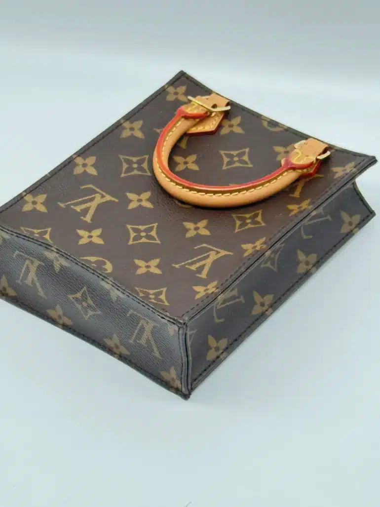 Pre Owned Louis Vuitton Petit Sac Plat Monogram Crossbody Tote