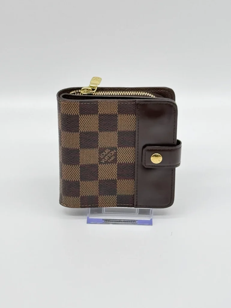 Pre Owned Louis Vuitton Compact Damier Ebene Zippy Wallet