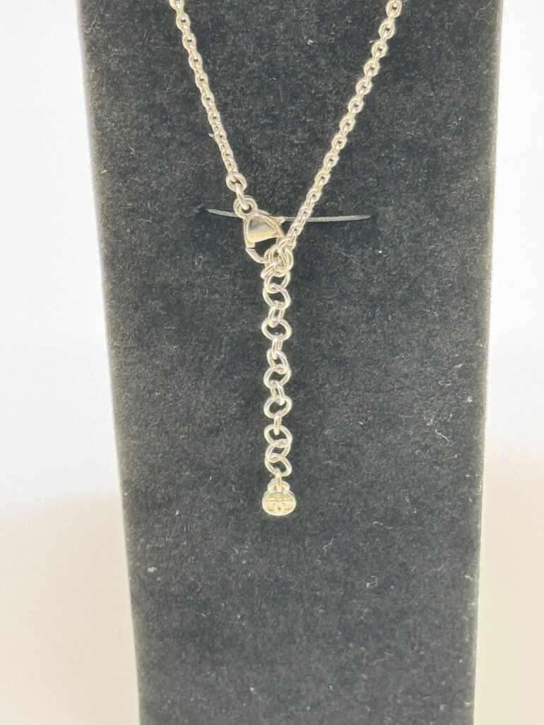 Pre Owned CHANEL Crystal Glitter Star CC Pendant Necklace Silver Gold