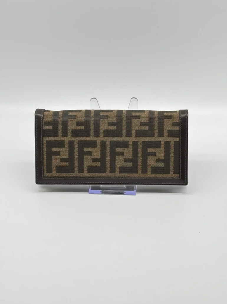 Pre Owned Fendi Zucca Canvas Long Wallet