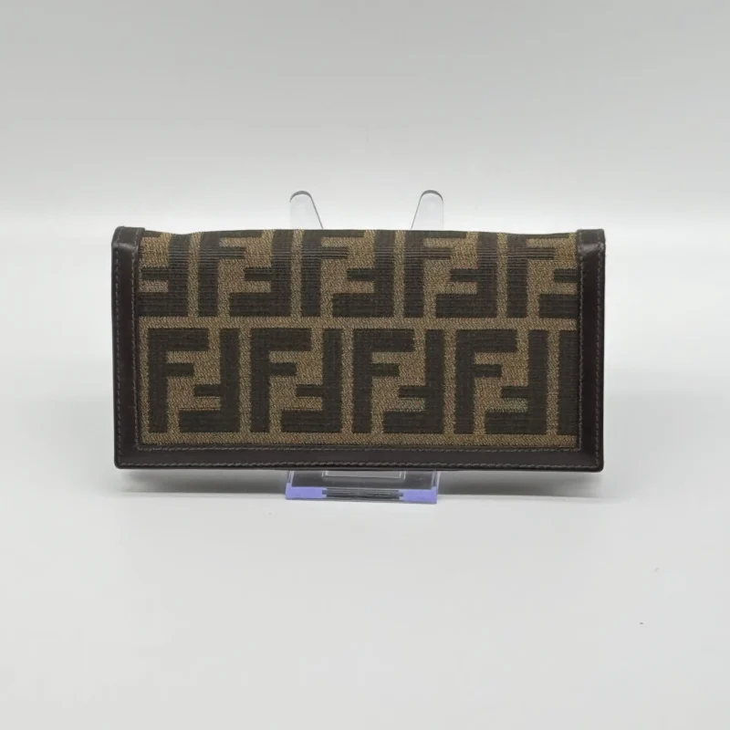Pre Owned Fendi Zucca Canvas Long Wallet