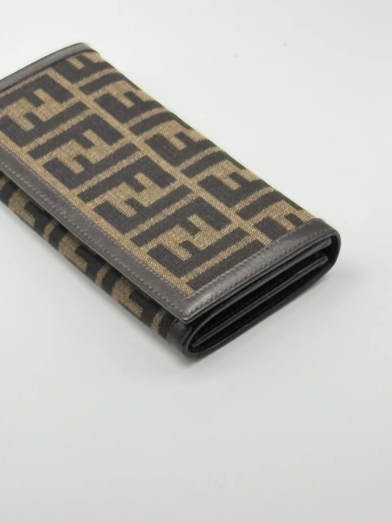 Pre Owned Fendi Zucca Canvas Long Wallet