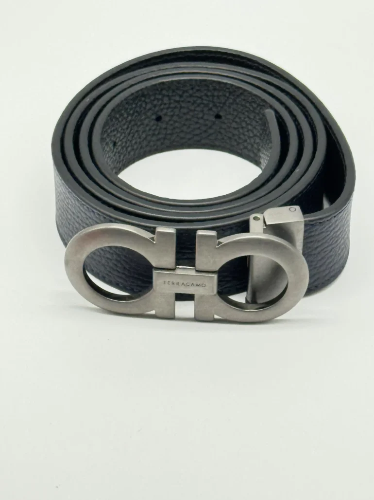 Pre Owned Ferragamo Leather Belt Size 110 cmm, 44 inches, Size 16