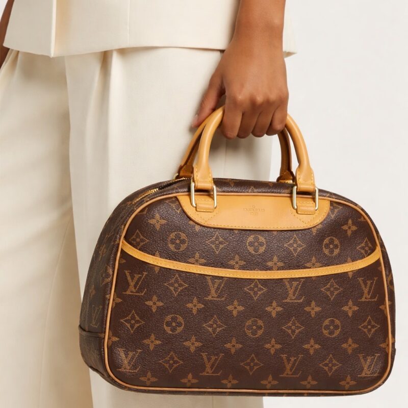 Pre Owned LOUIS VUITTON Trouville Monogram Top Handle Bag