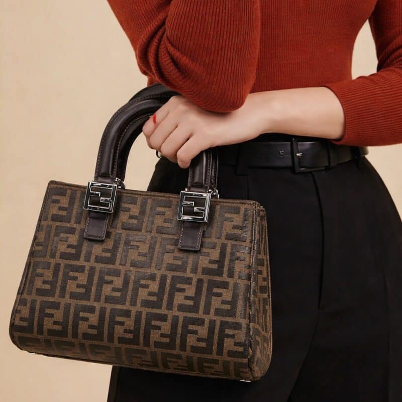 Pre Owned FENDI Zucca FF Small Holdall Tote