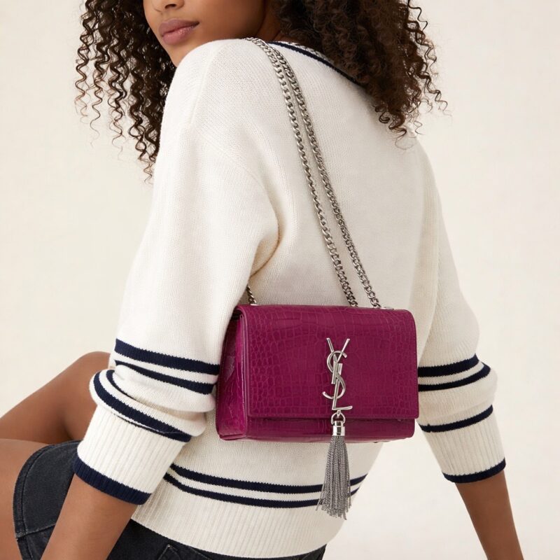 Pre Owned YSL Saint Laurent Medium Monogram Kate Tassel Shoulder Bag