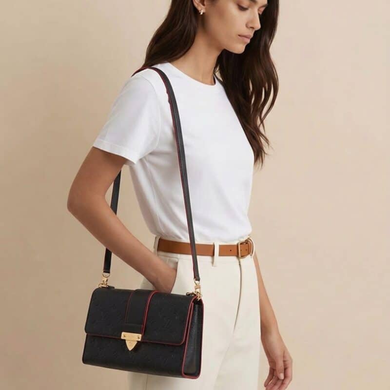 Pre Owned LOUIS VUITTON Marine Rouge Monogram Empreinte Saint Sulpice PM Bag