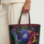 Pre Owned CHRISTIAN LOUBOUTIN Cabata Paris Love Embellished Tote Black