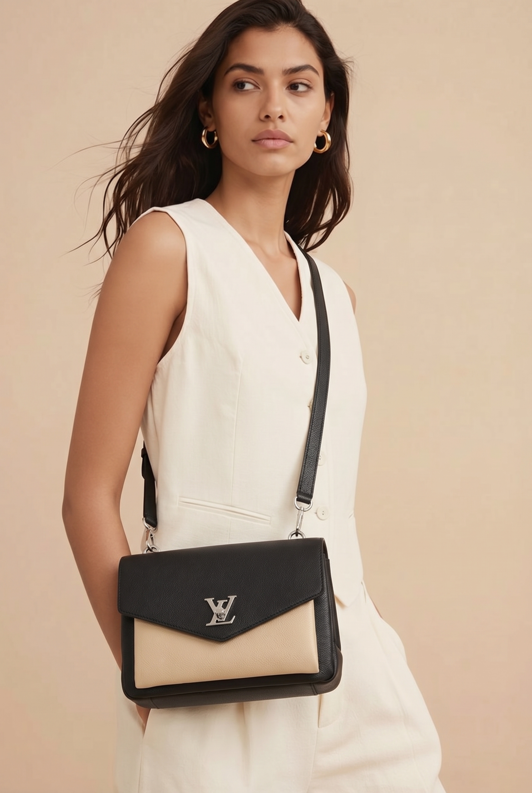 Pre Owned LOUIS VUITTON Lock Me MM Top Handle Bag