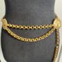 Pre Owned CHANEL 24K Gold Plated 36 Inch Chain Belt Featuring Layered Chains & CC logo Medallions