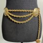 Pre Owned CHANEL 24K Gold Plated 36 Inch Chain Belt Featuring Layered Chains & CC Logo Medallions