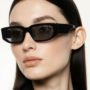 Pre Owned PRADA Black Sunglasses with triangle logo