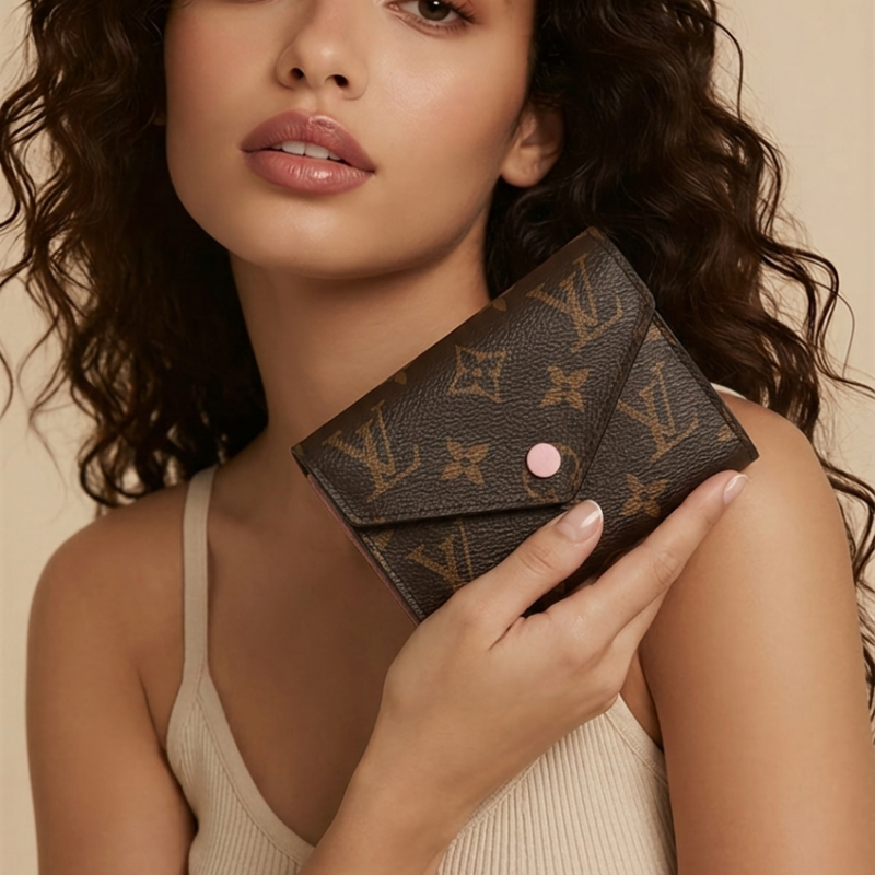 Pre-Owned LOUIS VUITTON Monogram Victorine Wallet in Rose Ballerine