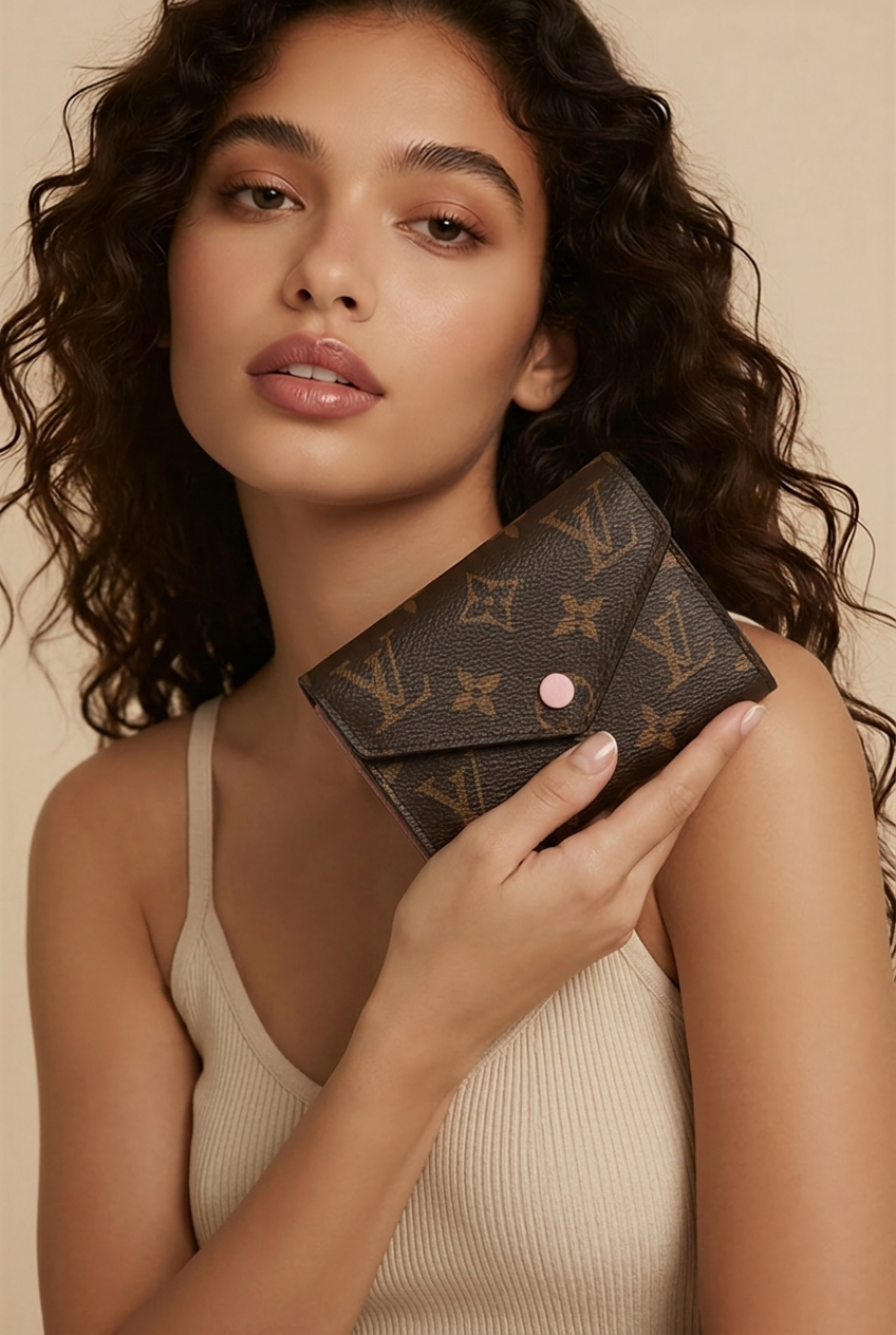 Pre-Owned LOUIS VUITTON Monogram Victorine Wallet in Rose Ballerine