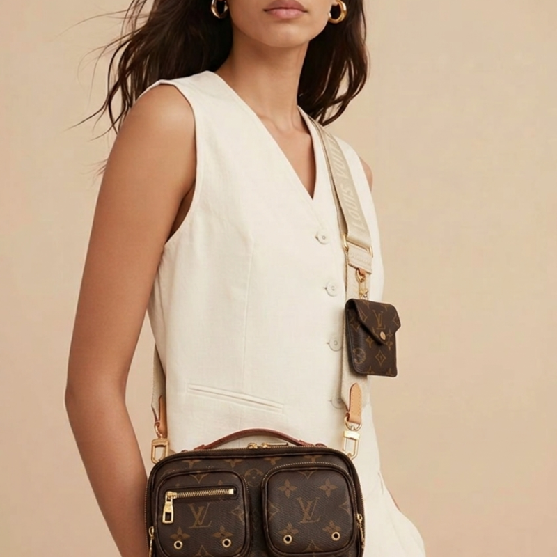 Pre Owned LOUIS VUITTON Utility Crossbody Bag Monogram Canvas