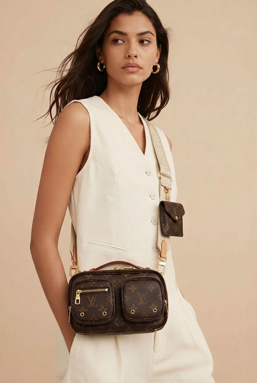 Pre Owned LOUIS VUITTON Utility Crossbody Bag Monogram Canvas