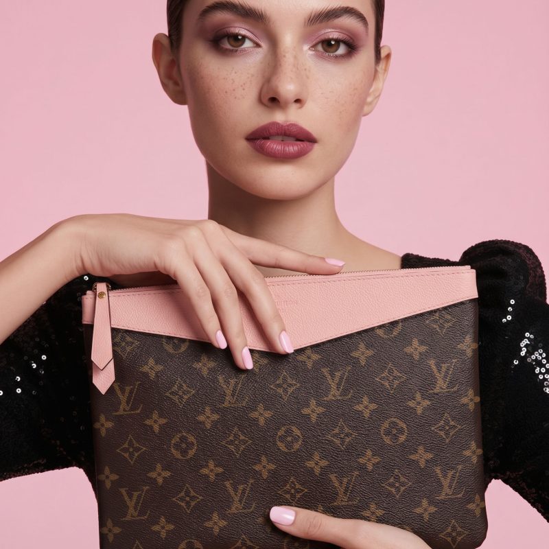 Pre-Owned LOUIS VUITTON Monogram Daily Pouch Rose Poudre