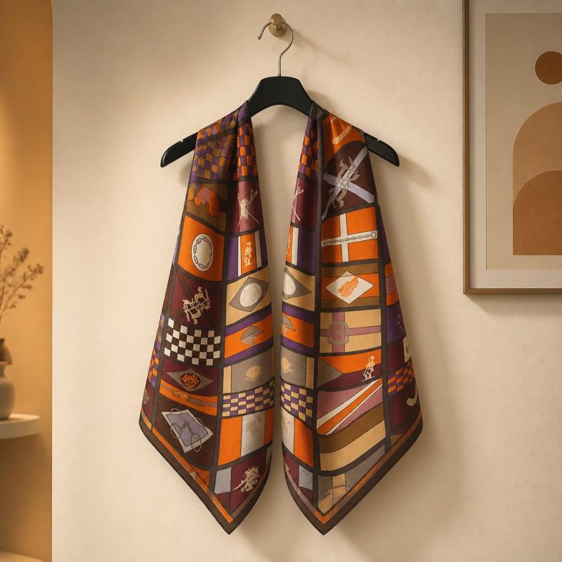 Pre-Owned HERMES Square Scarf 90cm Bag Accessory, Hermes en Voyage Stole