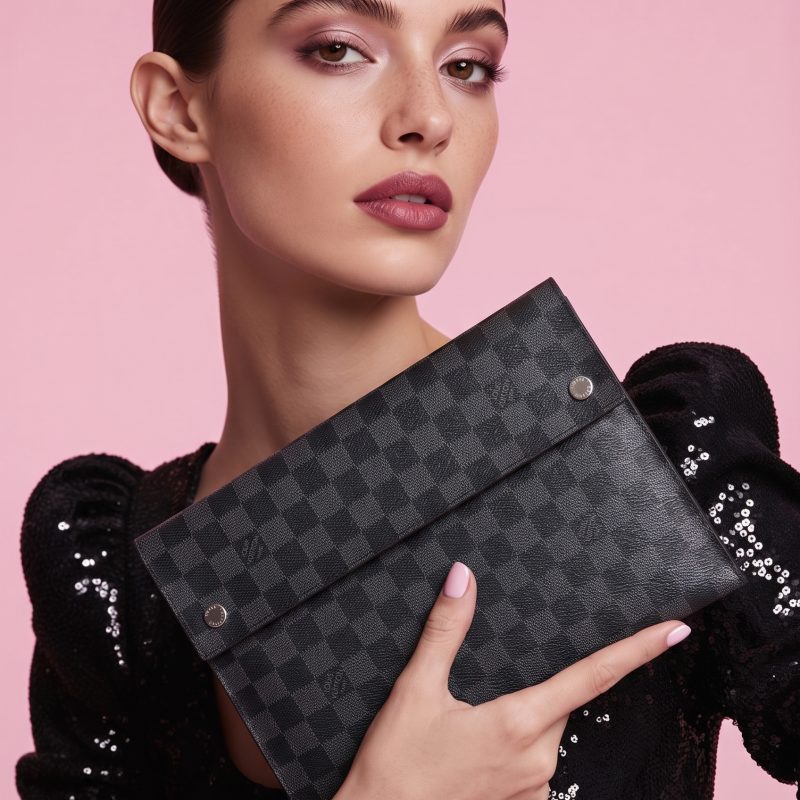 Pre-Owned Louis Vuitton Damier Graphite Alpha Large Pouch