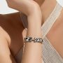 HERMES Clic Clac H Le Chat Carré bracelet featuring printed and palladium plated hardware