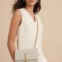 Yves Saint Laurent Ivory Crocodile Embossed Kate Medium Crossbody Bag